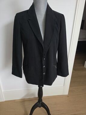 DKNY Black Women's Blazer - Single-Breasted Sport Coat Perfect Length